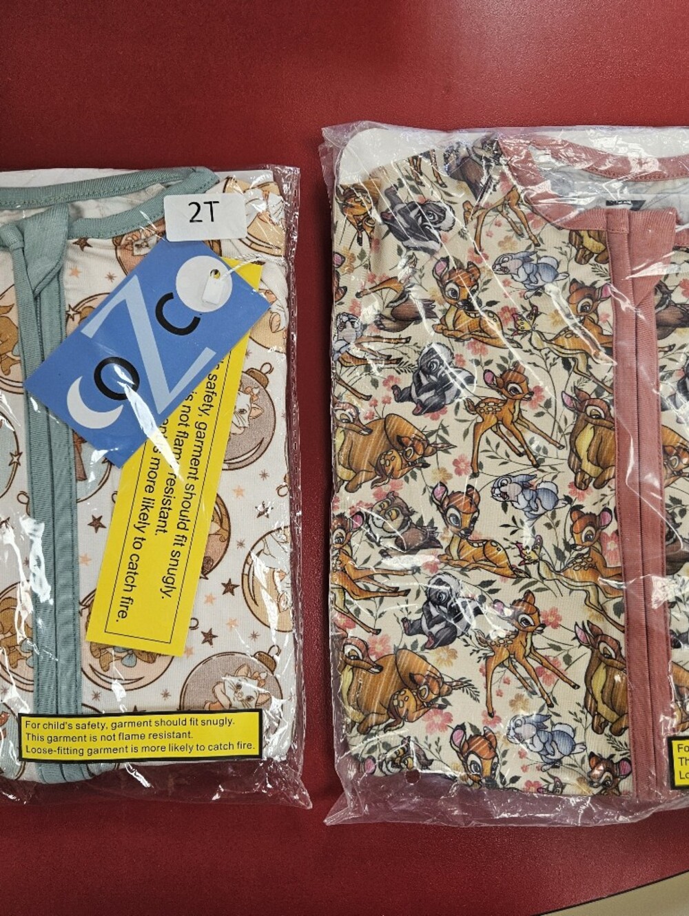 CoZCo Bamboo Pajama Sleepers, AristoCats And Bambi Designs